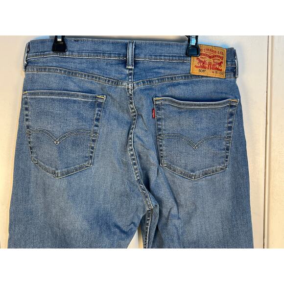 Levi’s 505 Jeans 36x30 Blue High Rise Straight Leg Regular Fit - Picture 4 of 8